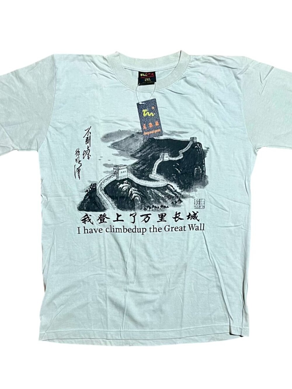 Great Wall of China Y2K Tourist Streetwear Vintage Graphic T-Shirt, Men's 2XL